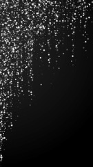 Random white dots Christmas background. Subtle fly