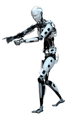3D Rendering Male Robot on White