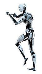 3D Rendering Male Robot on White