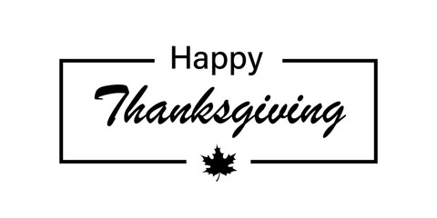 Thanksgiving day. Vector isolated poster or banner template. Thanksgiving typography. Stock vector.