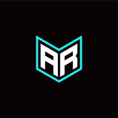 initial A R letter with book style logo template vector