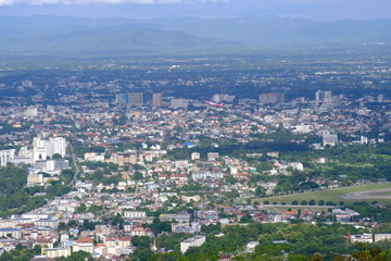 Fototapeta na wymiar aerial view of the city of chiang mai northern thailand