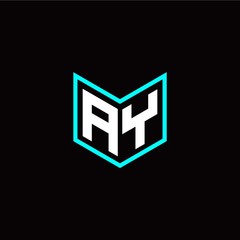 initial A Y letter with book style logo template vector