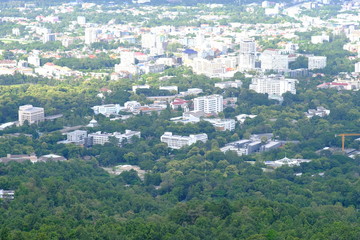 aerial view of village