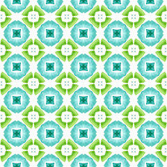 Hand drawn green mosaic seamless border. Green 