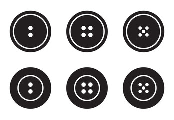 Clothes buttons for clothes icons set logotype. Vector isolated clothing buttons collection in outline and filled style logo