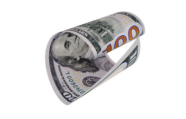 Curved Dollar Currency, New Dollar Image, US Dollar, 3D Render
