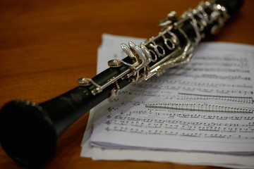 Flute on Sheet of Music