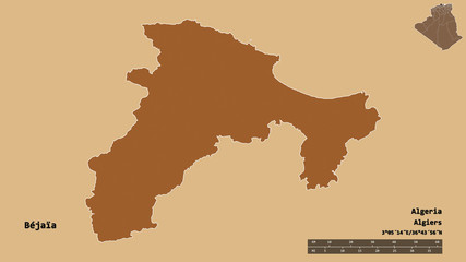 Béjaïa, province of Algeria, zoomed. Pattern