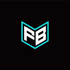 initial F B letter with book style logo template vector