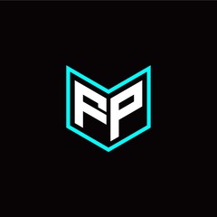 initial F P letter with book style logo template vector