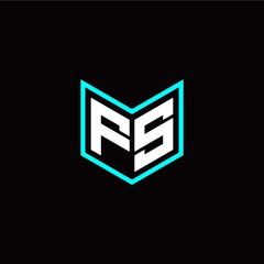 initial F S letter with book style logo template vector