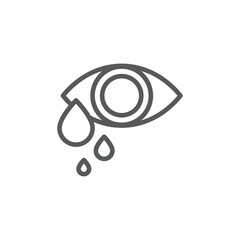 Allergic reaction cry vector icon symbol eye isolated on white background