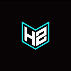 initial H Z letter with book style logo template vector