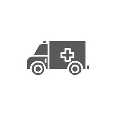 Ambulance truck vector icon symbol medical isolated on white background