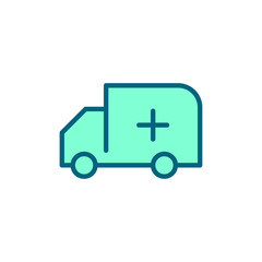 Ambulance truck vector icon symbol medical isolated on white background