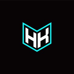 initial H K letter with book style logo template vector