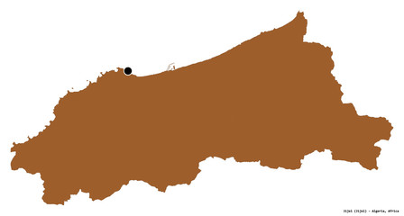 Jijel, province of Algeria, on white. Pattern