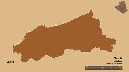 Jijel, province of Algeria, zoomed. Pattern