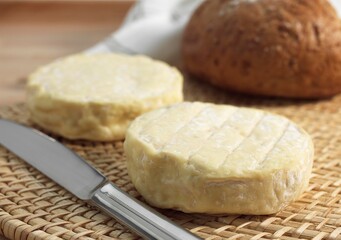 Obraz na płótnie Canvas French Cheese Called Saint Marcelin, Cheese produced from Cow's Milk