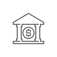 Bank building vector icon symbol isolated on white background