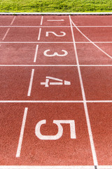 Fototapeta premium numéros sur une piste d'athlétisme