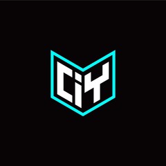 initial I Y letter with book style logo template vector