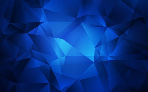Dark BLUE vector low poly texture. Colorful illustration in polygonal style with gradient. Brand new style for your business design.