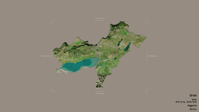 Oran - Algeria. Bounding box. Satellite