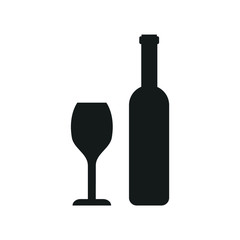 wine bottle and glass