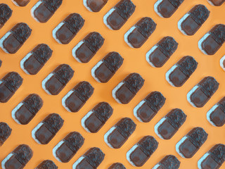 Ice cream pattern on orange background