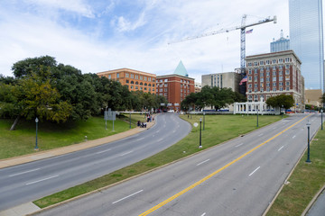 North Grassy Knoll and Elm and Main Streets on Dealey Plaza