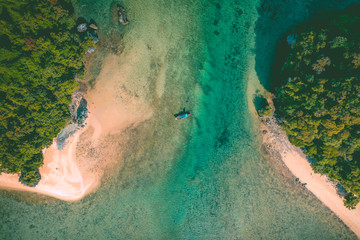 Aerial view of Koh Phak Bia, island in the Andaman Sea between Phuket and Krabi Thailand