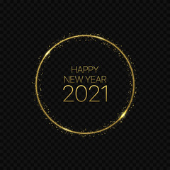 Golden magic Happy New year circle 2021