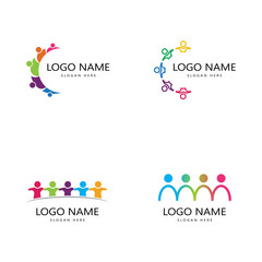 Set of Adoption and community care Logo template vector
