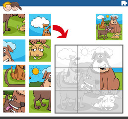 jigsaw puzzle game with dogs animal characters