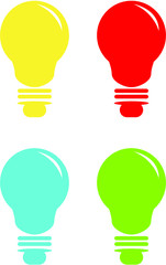 set of colorful light bulbs vector