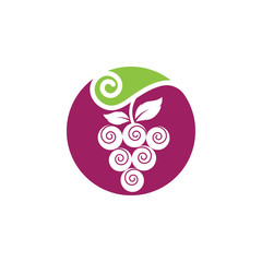 Grapes logo template vector icon illustration