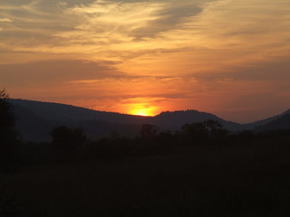 sunset in the mountains