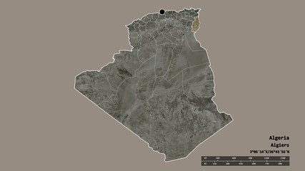 Location of Tébessa, province of Algeria,. Satellite