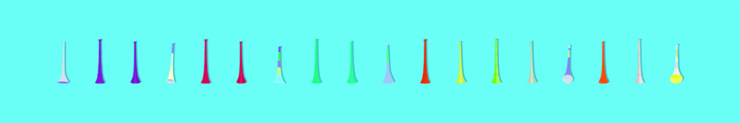 Vuvuzela trumpet for football fan. isolated on a blue background. Vector illustration