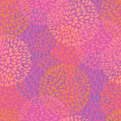 Fototapeta na wymiar Playful floral petal spot, polka dot seamless pattern, perfect for fashion, home, stationary, kids. 
