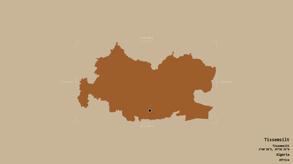 Tissemsilt - Algeria. Bounding box. Pattern