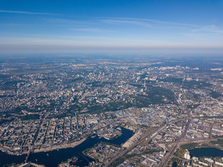 Obraz premium View of the Dnieper and Kiev from above.