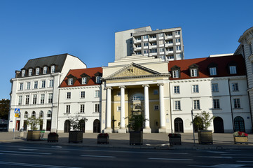 Naklejka premium buildings on the theater square in Warsaw