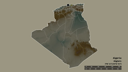 Location of Tizi Ouzou, province of Algeria,. Relief © Yarr65