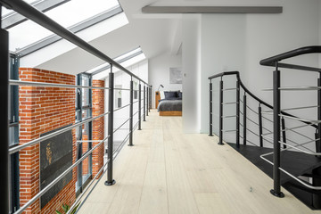 Corridor in modern loft apartment