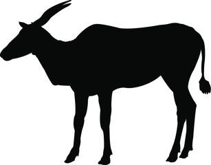 vector silhouette of an antelope