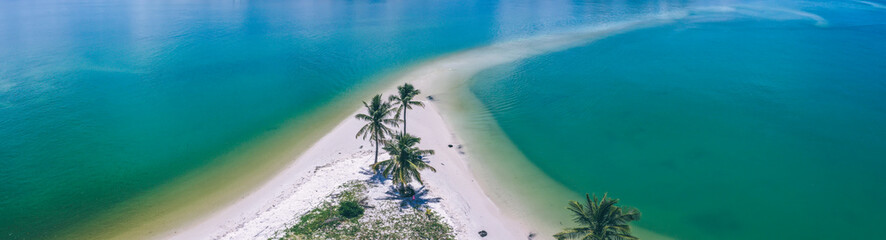 Aerial view of Laem Had Beach in Koh Yao Yai, island in the andaman sea between Phuket and Krabi Thailand