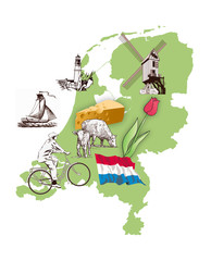 Netherlands illustrated map